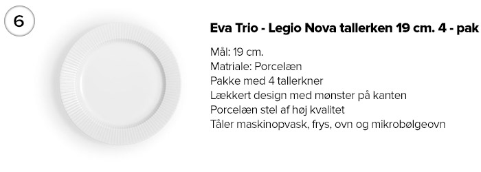 Eva Trio - Legio Nova Kagetallerken 19 cm. 4 - pak