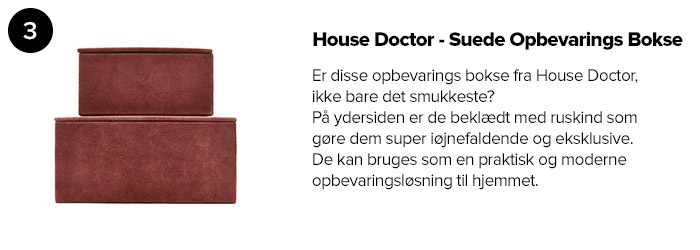 House Doctor - Suede Opbevarings Bokse Sæt á 2- Henna